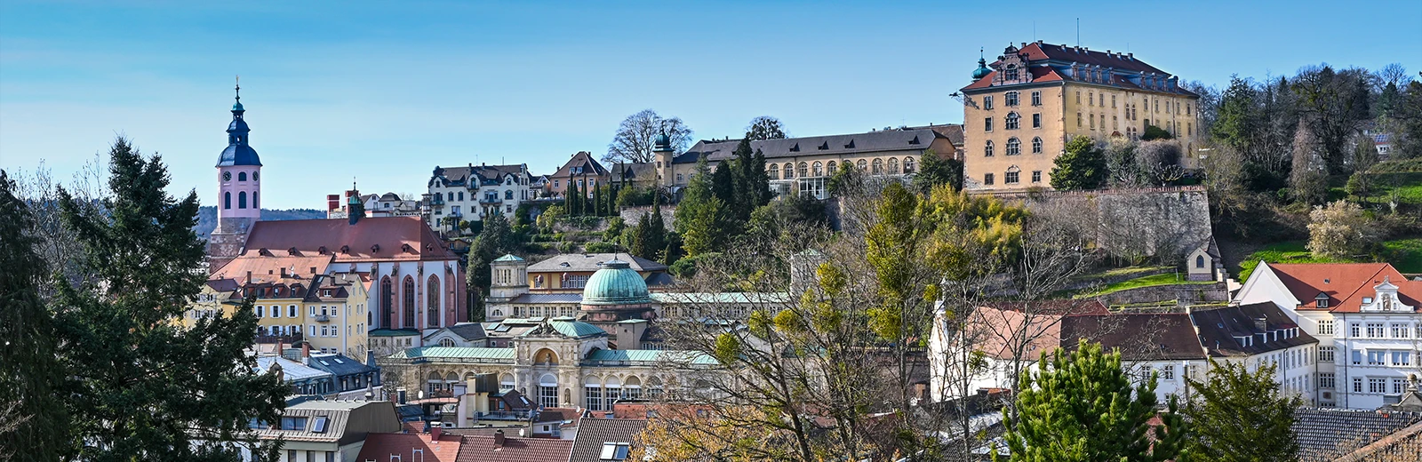 Baden-Baden Stadtansicht mit Fachwerkhäusern